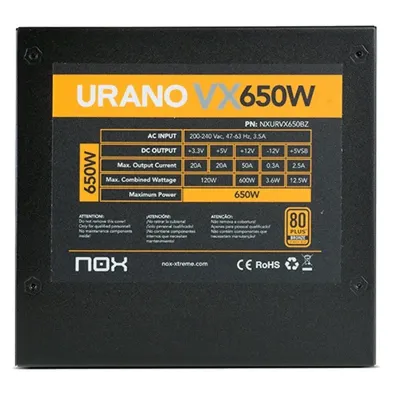 Nox Urano VX 650W 80+ Bronze 120MM PWM