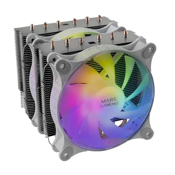 Mars Gaming MCPU-XT ARGB Doble Ventilador CPU 120mm Blanco
