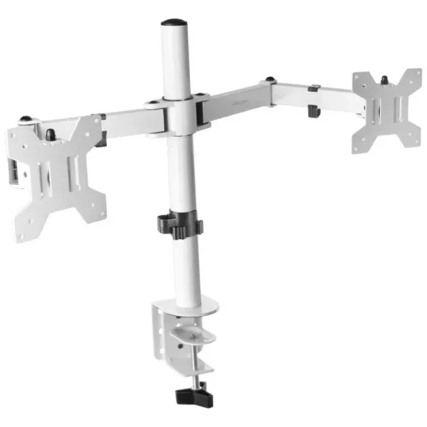 Mars Gaming MARM2W Soporte Dual de Brazo para Monitor 13"-27" VESA 100x100 Máx 8Kg Blanco 