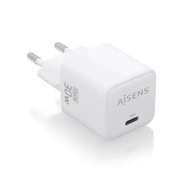 Cargador Gan de Pared Aisens ASCH-30W1P035-W/ 1xUSB Tipo-C/ 30W
