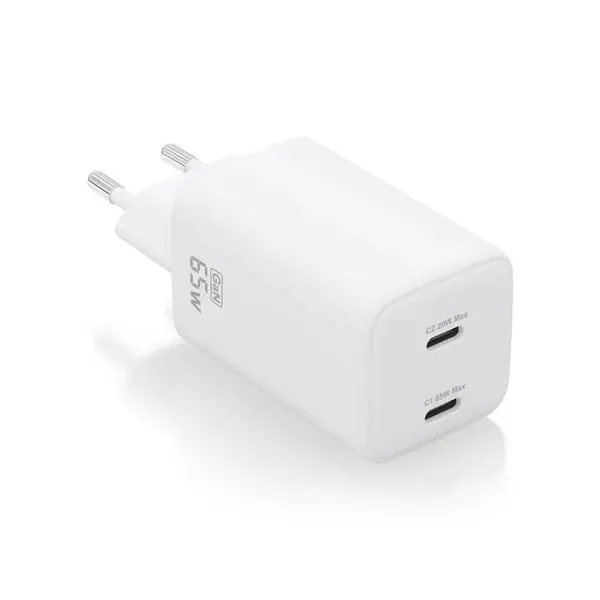 Cargador Gan de Pared Aisens ASCH-65W2P039-W/ 2xUSB Tipo-C/ 65W