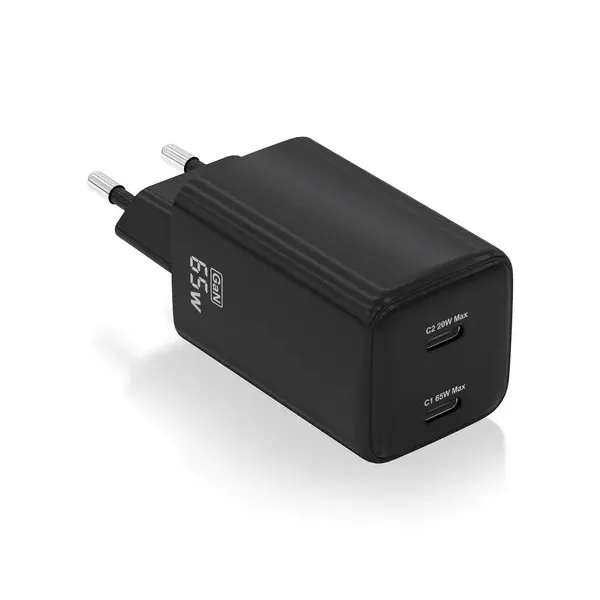 Cargador Gan de Pared Aisens ASCH-65W2P040-BK/ 2xUSB Tipo-C/ 65W