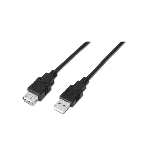 Cable Alargador USB 2.0 Aisens A101-0017/ USB Macho - USB Hembra/ Hasta 2.5W/ 60Mbps/ 3m/ Negro