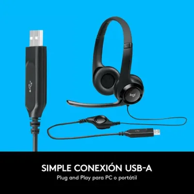 Logitech H390 Auriculares con Cable y Supresión de Ruido