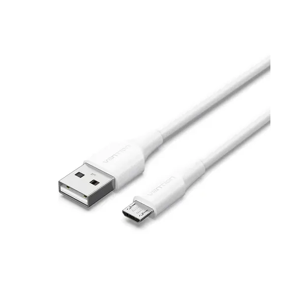 Cable USB 2.0 Vention CTIWH/ USB Macho - MicroUSB Macho/ Hasta 60W/ 480Mbps/ 2m/ Blanco