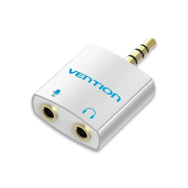 Adaptador Audio Vention BDBW0/ Jack 3.5 Macho - 2x Jack 3.5 Hembra/ Blanco