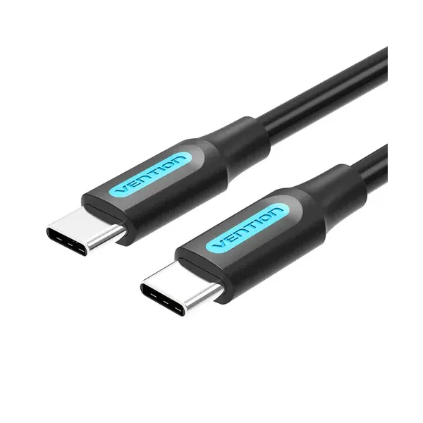 Cable USB 2.0 Tipo-C Vention COSBD/ USB Tipo-C Macho - USB Tipo-C Macho/ Hasta 60W/ 480Mbps/ 50cm/ Negro