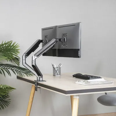 TooQ DB4132TNR-G Soporte de Mesa Giratorio/Inclinable para 2