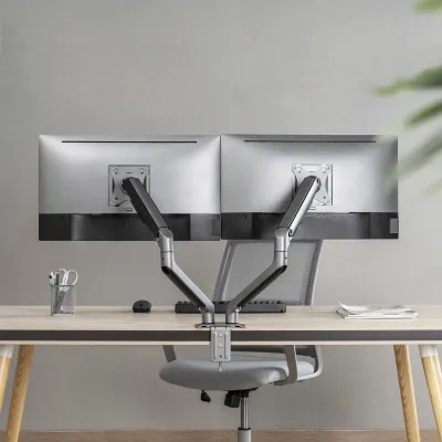 TooQ DB4132TNR-G Soporte de Mesa Giratorio/Inclinable para 2