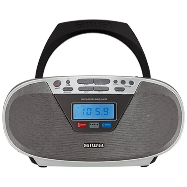 Aiwa BoomBox BBTU-400 Plata Radio Portátil CD/USB/MP3 Portátil 6W con Bluetooth/Radio/AUX