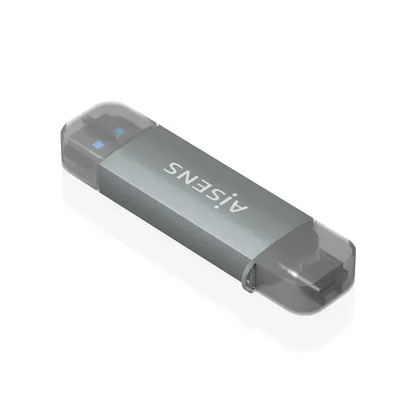 Lector de Tarjetas Externo Aisens ASCR-2AC08-GR/ USB 3.1