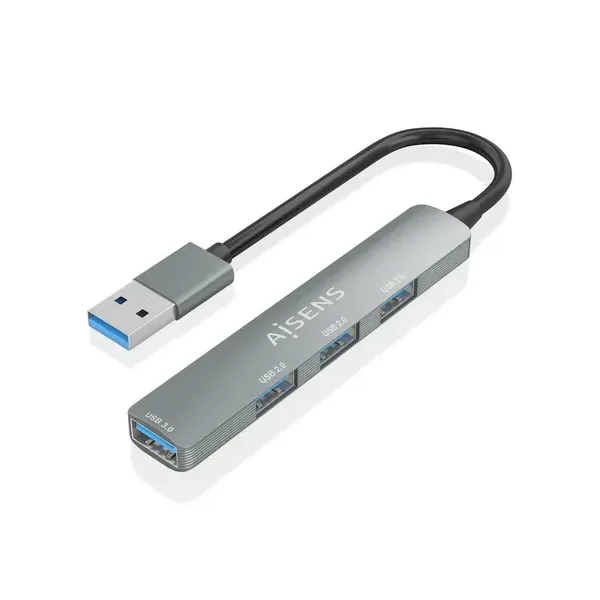 Hub USB 3.0 Aisens A106-0859/ 4xUSB/ Gris