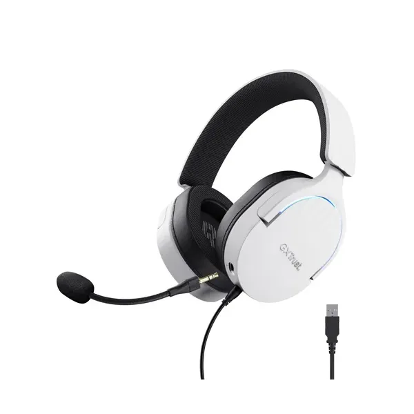 Auriculares Gaming con Micrófono Trust Gaming GXT 490 Fayzo/ USB 2.0/ Blancos