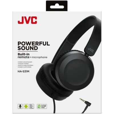 JVC HA-S31M Auriculares Negros con Micrófono y toma Jack 3.5mm JVC HA-S31M Auriculares Negros con Micrófono y toma Jack 3.5mm