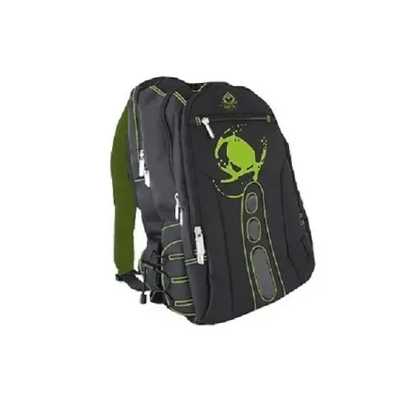 Mochila Gaming Keep Out Bk7 Para Portatiles 15,6" Con Multiples Bolsillos Color Negro Y Verde
