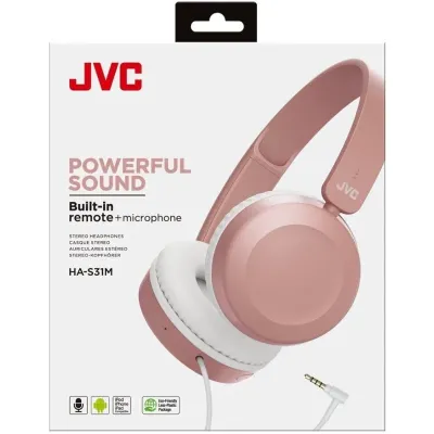 JVC HA-S31M Auriculares Rosa/Blanco con Micrófono y toma Jack