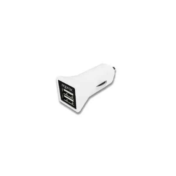 Approx Cargador de Coche 2 Puertos USB Blanco 