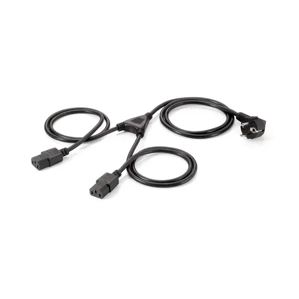 Cable Alimentacion Equip Shuko 90º Macho A 2 Iec Hembra 1.8m 112220