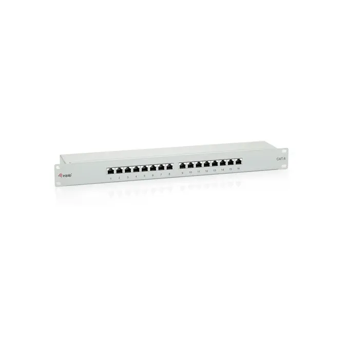 Patch Panel 16 Puertos Categoria 6 Apantallado Color Gris Claro