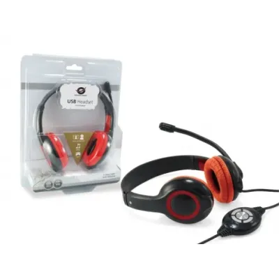 Conceptronic Auriculares USB con Control de Volumen Rojos Conceptronic Auriculares USB con Control de Volumen Rojos