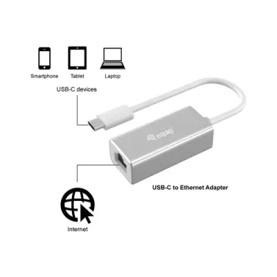 Equip Cable USB-C Macho a Gigabit Ethernet Hembra 15cm Equip Cable USB-C Macho a Gigabit Ethernet Hembra 15cm