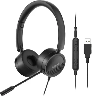 Iggual Dual Tech Auriculares con Micrófono Negros Iggual Dual Tech Auriculares con Micrófono Negros