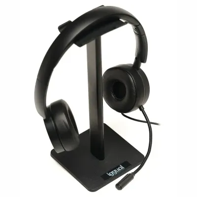 Iggual Dual Tech Set Auriculares con Micrófono + Soporte Negros Iggual Dual Tech Set Auriculares con Micrófono + Soporte Negros