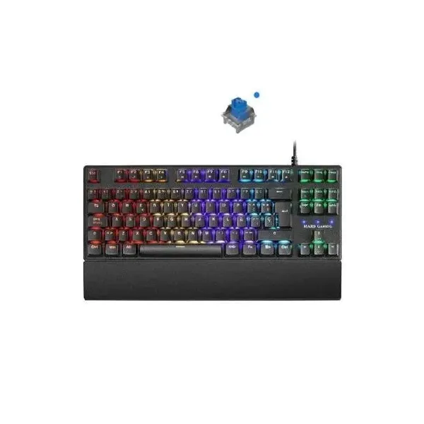 Teclado Mecanico Compacto Tkl Mars Gaming Mkxtkl Switch Azul Outemu Sq Iluminacion Rgb Reposamuñecas Extraible