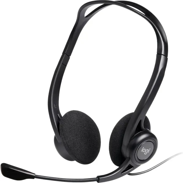 Logitech 960 Auriculares con Cable, Sonido Estéreo con Micrófono Supresión de Ruido PC/Mac/Portátil 