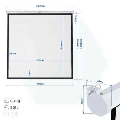 iggual Manual Screen 4:3 112" 200x200 cm iggual Manual Screen 4:3 112" 200x200 cm