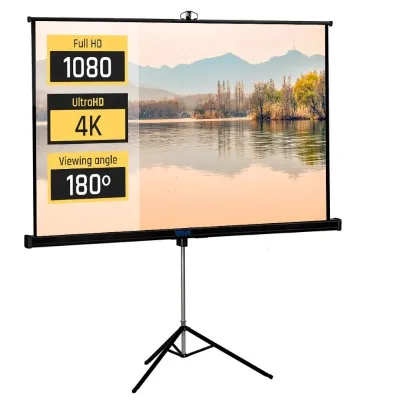iggual Pantalla de Proyección 112" 200x200 cm con Trípode + iggual Pantalla de Proyección 112" 200x200 cm con Trípode +