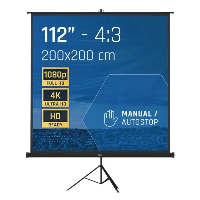iggual Pantalla de Proyección 112" 200x200 cm con Trípode + iggual Pantalla de Proyección 112" 200x200 cm con Trípode +