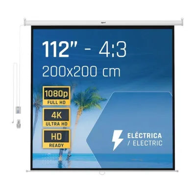 Iggual Pantalla de Proyección Eléctrica 4:3 112" 200x200 cm