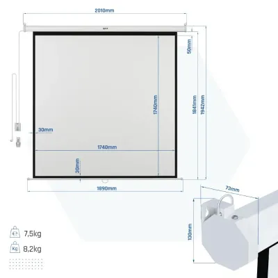 Iggual pantalla eléctrica 4:3 100" 180x180 cm Iggual pantalla eléctrica 4:3 100" 180x180 cm