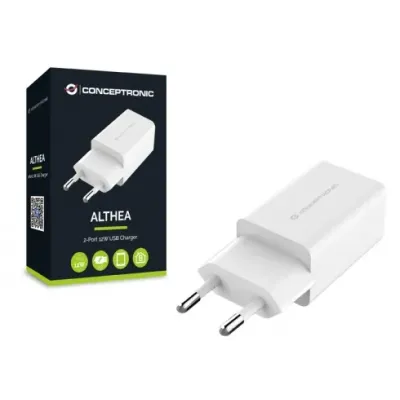 Conceptronic ALTHEA06W Cargador 12W 2x USB Blanco Conceptronic ALTHEA06W Cargador 12W 2x USB Blanco