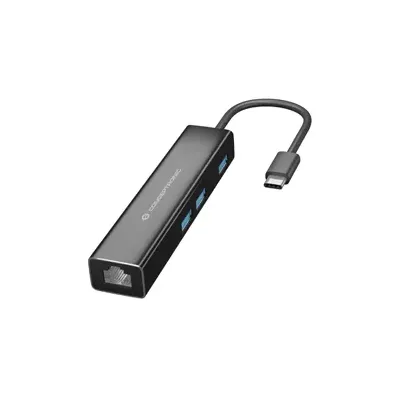 Conceptronic DONN07B Hub USB-C a 3x USB 3.0/RJ-45