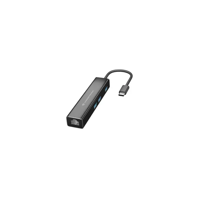 Conceptronic DONN07B Hub USB-C a 3x USB 3.0/RJ-45