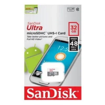 Sandisk Ultra MicroSDHC 32GB UHS-I Clase 10 + Adaptador SD Sandisk Ultra MicroSDHC 32GB UHS-I Clase 10 + Adaptador SD