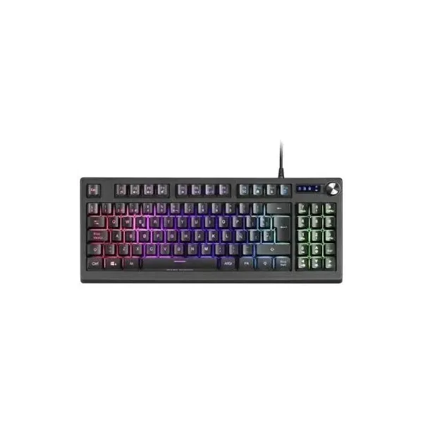 Teclado H-mecanico Compacto Tkl Mars Gaming Mkrevo Color Negro Con Pad Numerico Y Rueda/scroll Multi