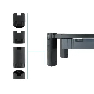 TooQ Soporte Elevador Regulable Multiusos con Cajón Negro