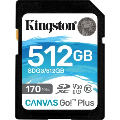 Kingston Canvas Go Plus SDXC 512GB UHS-I U3 V30 Clase 10 Kingston Canvas Go Plus SDXC 512GB UHS-I U3 V30 Clase 10
