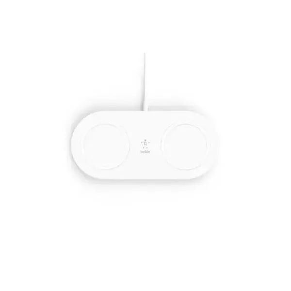Base De Carga Inalámbrica Doble Belkin Wiz008vfbk 15w Boost Charge Color Blanco