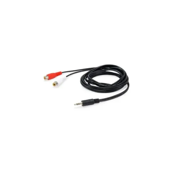 Equip Cable Audio Mini Jack 3.5mm Macho a 2x RCA Hembra 2.5m Negro 