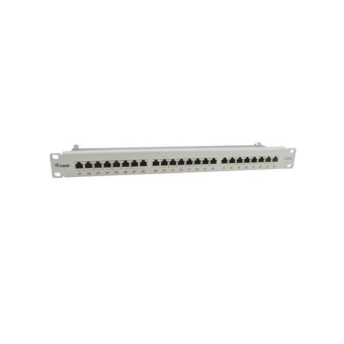 Patch Panel 24 Puertos Categoria 6a Apantallado Color Gris Claro