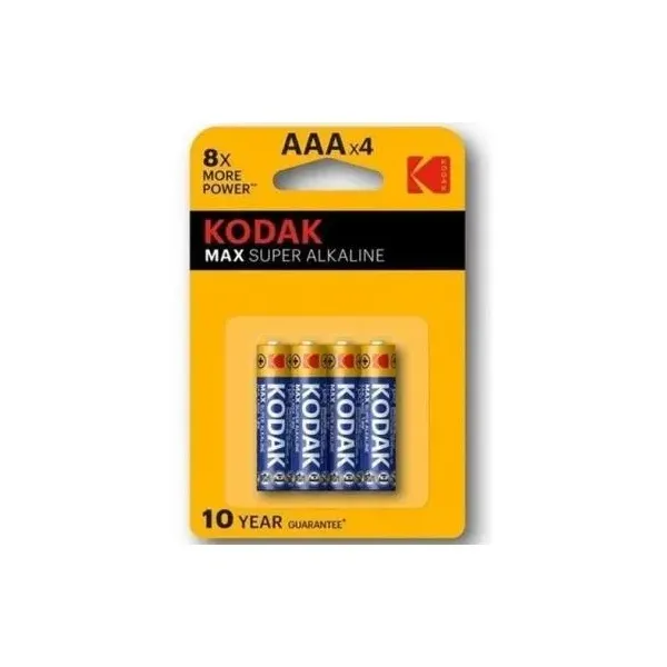 Pila Kodak Super Alcalina Max Lr03 Aaa Pack 4 (1150 Mah At 75 Ohms To 0.8 Volts) (ecotasas Incluidas)