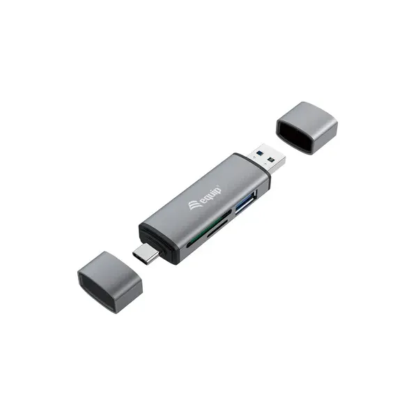 Equip Lector de Tarjetas Externo USB 3.0 Doble Conexión USB/USB-C