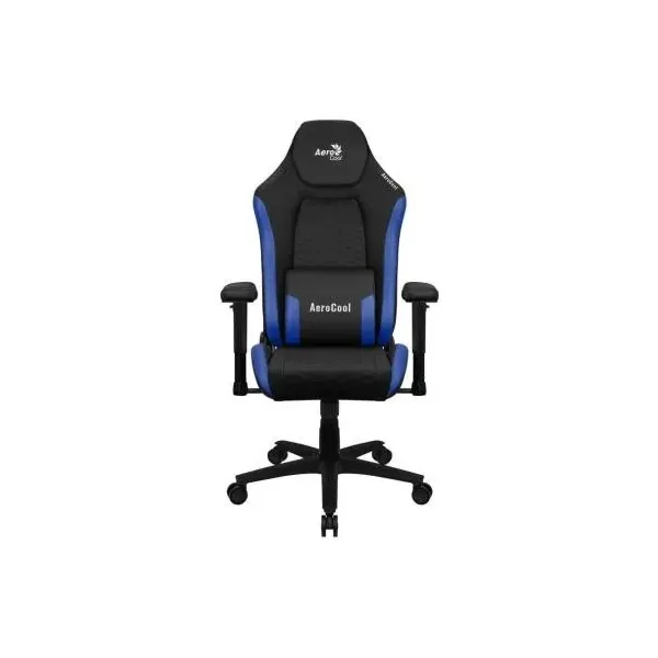 Silla Gaming Aerocool Crown Diseño Premium Cuero Sintetico Aeroweave Negra Con Detalles En Azul Repo