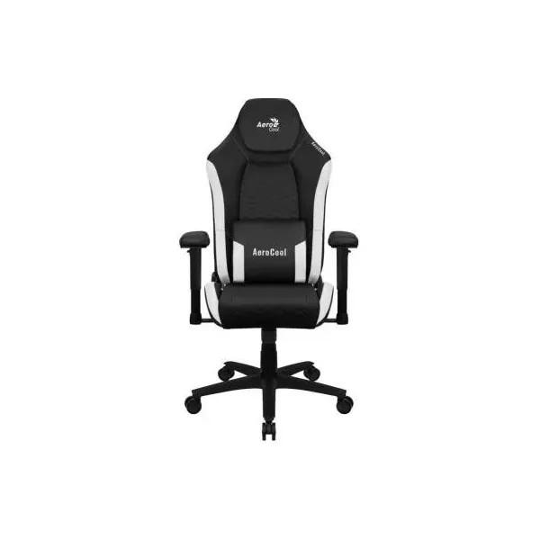 Silla Gaming Aerocool Crown Diseño Premium Cuero Sintetico Aeroweave Negra Con Detalles En Blanco Re
