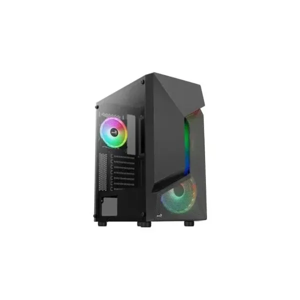 Caja Atx Semitorre Gaming Aerocool Scape Black V3 Frontal Con Linea Argb Incluye 3 Ventiladores Argb