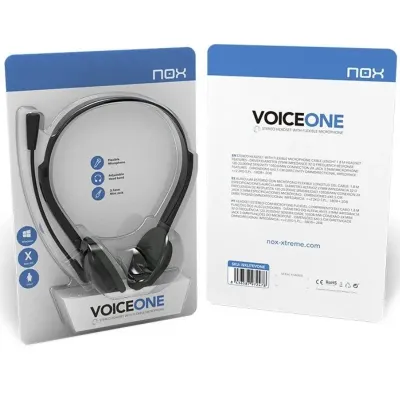 NOX Voice One Stereo Auriculares con Micrófono Negros